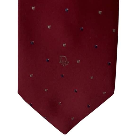 Dior Red Silk Tie - Picture 1 of 3